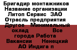 Бригадир монтажников › Название организации ­ Литоп-Сервис, ЗАО › Отрасль предприятия ­ Другое › Минимальный оклад ­ 23 000 - Все города Работа » Вакансии   . Ненецкий АО,Индига п.